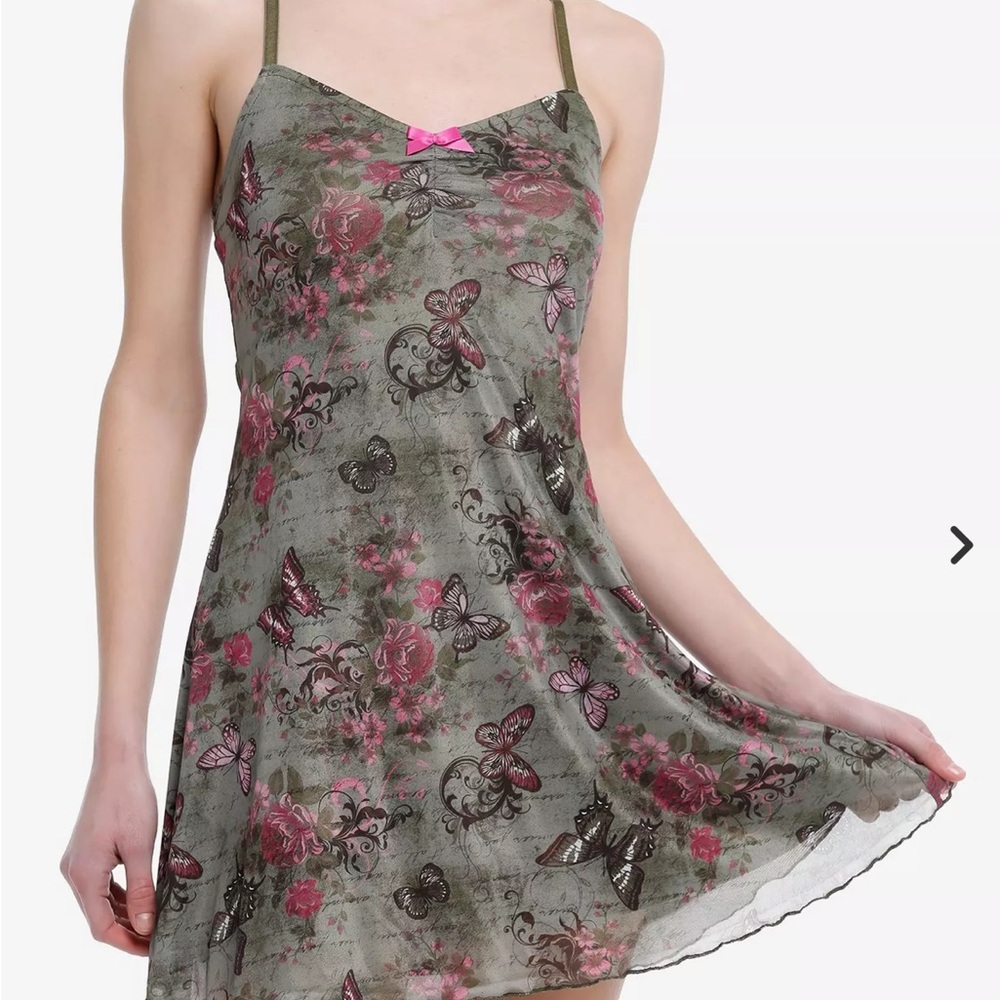 Elegant Floral Butterfly Mini Dress